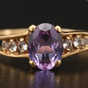Vintage 14k Amethyst & Spinel Ring
